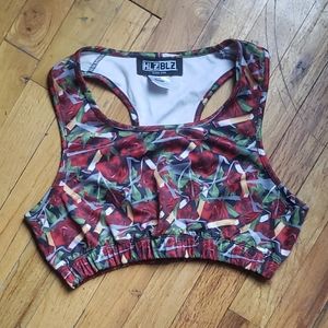 HLZBLZ Sporty Crop Top with Cigaretted and Roses